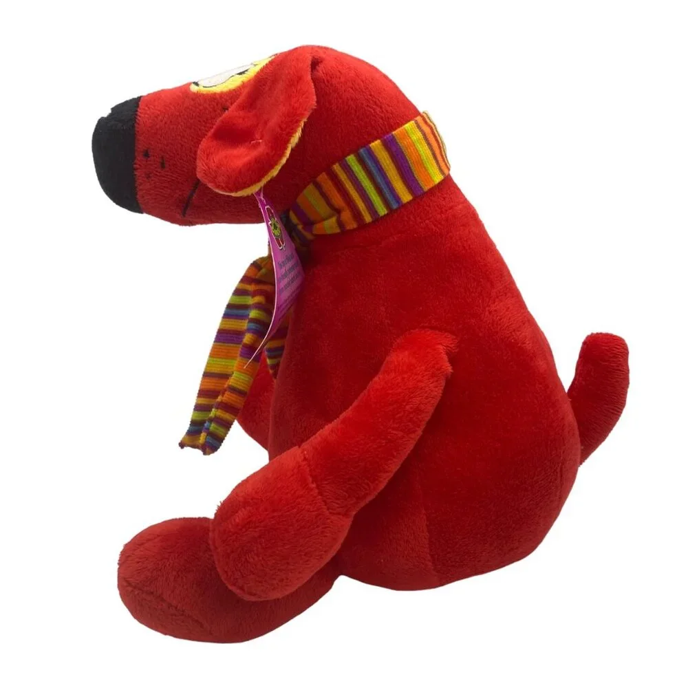 Sugar Loaf Toys Red Dog Plush With Striped‎ Scarf NEW NWT National Entertainment